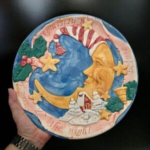 12" Twas The Night Before Christmas Colorful Ceramic Serving Plate Dish by Papel
